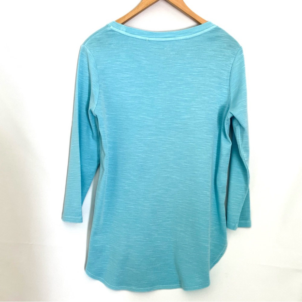 Tommy Bahama 3/4 Sleeve Scoop Neck Top M - Picture 2 of 7